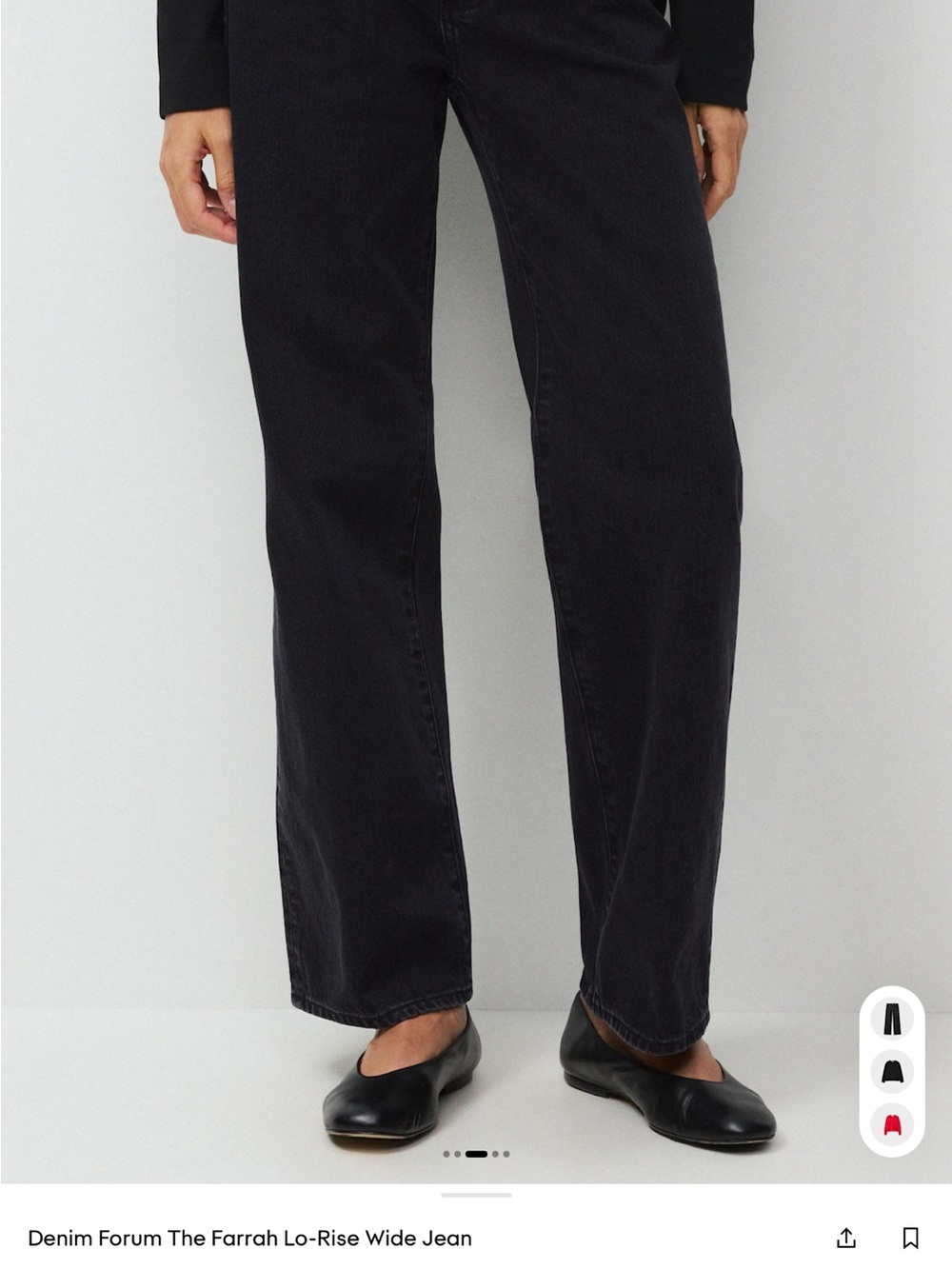 Denim Forum Wide Leg Farrah Jeans - Black